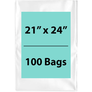 Clear poly bags 1 Mil Size 21 inch (width) X 24 inch (Height) Pack of 100 Bags